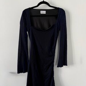 Princess Polly Sparkle Navy Long Sleeve Mini Dress